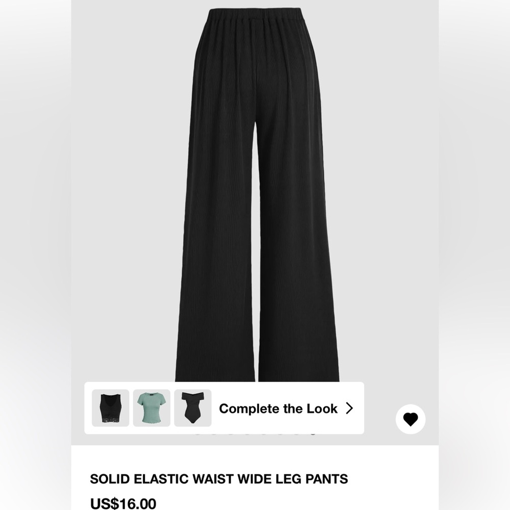 Solid high waist wide leg trousers - Cider, L, black